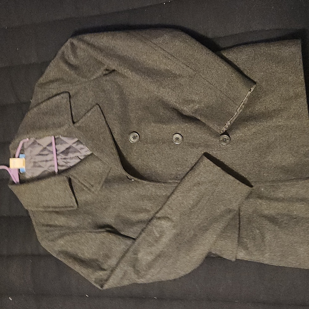Delias Charcoal Grey Double breasted peacoat size large Vintage Winter Preppy